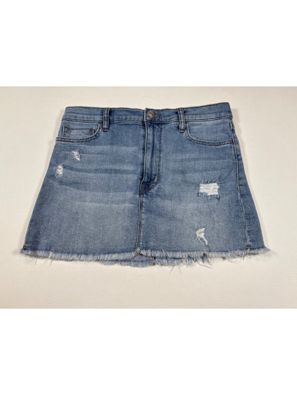 Hudson Vivid Mini Denim Skirt Ripped Distressed Frayed Hem Size 26 (Y552) - Picture 3 of 9